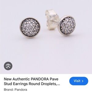 Pandora Silver Pave Circle Stud Earrings